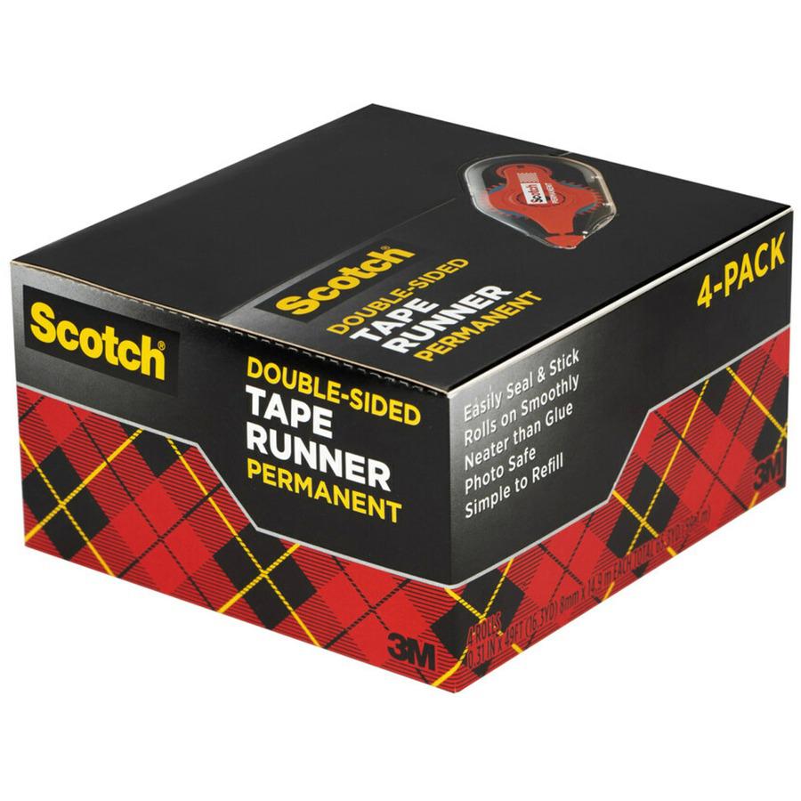 Scotch Double-Sided Tape Runner - 4 / Pack - Clear. Picture 7