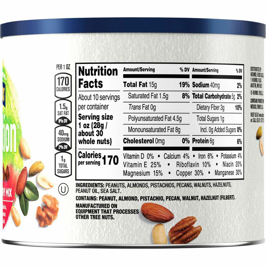 Planters Kraft NUT-rition Heart Healthy Mix - Resealable Container - Almond, Pecan, Hazelnut, Pistachio, Peanut, Walnut - 9.75 oz - 1 Each. Picture 13