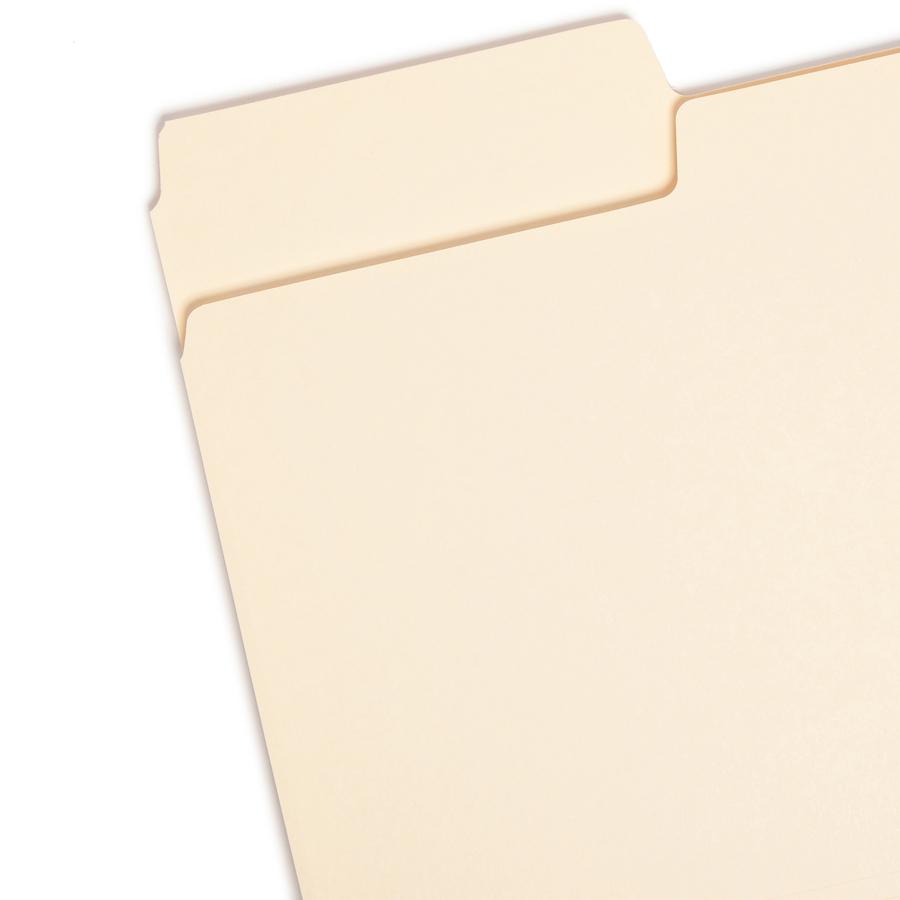 Smead SuperTab 1/3 Tab Cut Legal Recycled Top Tab File Folder - 8 1/2" x 14" - 3/4" Expansion - Top Tab Location - Assorted Position Tab Position - Manila - Manila - 10% Recycled - 50 / Box. Picture 6