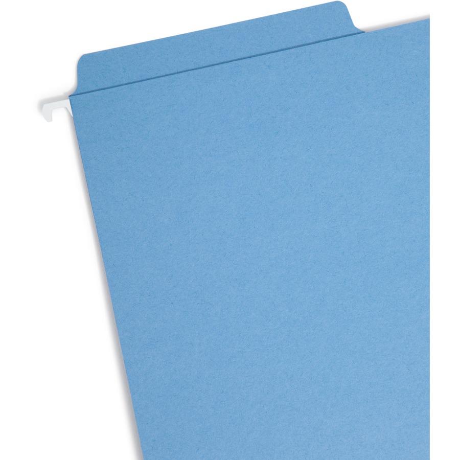 Smead FasTab 1/3 Tab Cut Legal Recycled Hanging Folder - 8 1/2" x 14" - Top Tab Location - Assorted Position Tab Position - Red, Green, Blue - 10% Recycled - 18 / Box. Picture 6