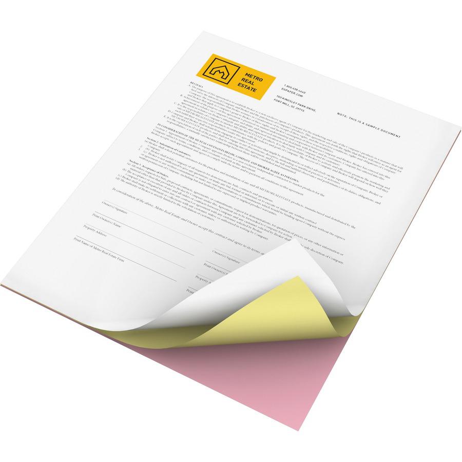 Xerox Bold Digital Carbonless Paper - Letter - 8 1/2" x 11" - 835 Set - Sustainable Forestry Initiative (SFI) - Environmentally Friendly, Precollated, Capsule Control Coating - White, Yellow, Pink. Picture 3