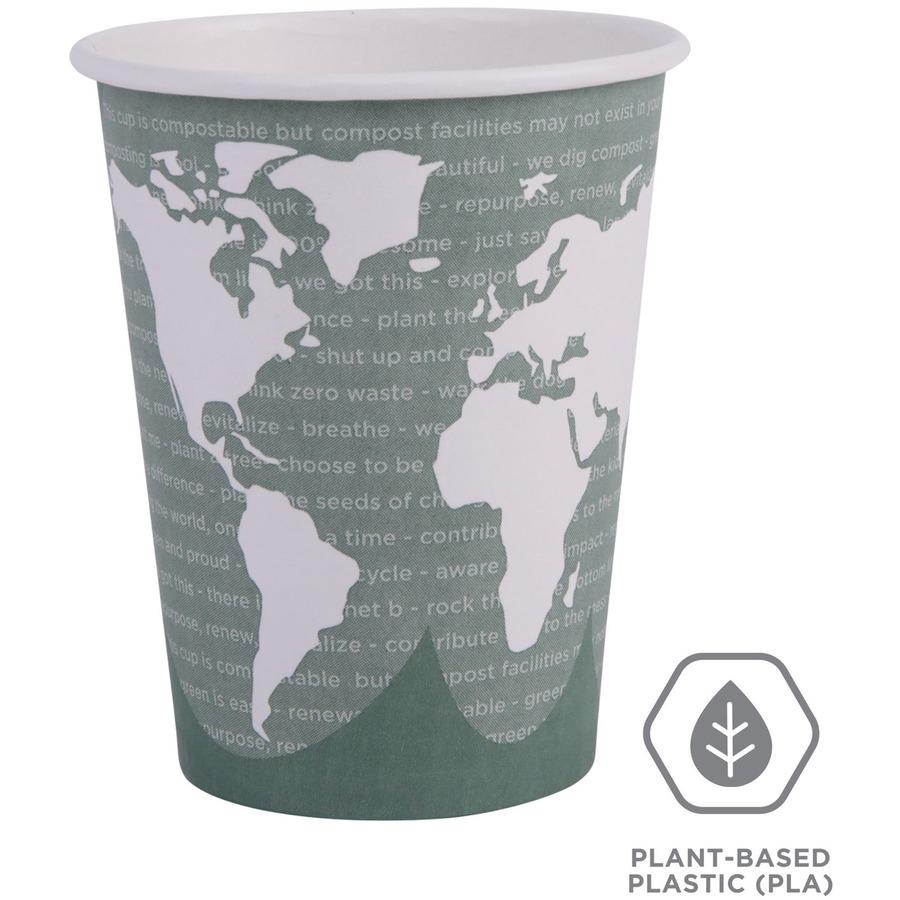 Eco-Products 12 oz World Art Hot Beverage Cups - 50 / Pack - 20 / Carton - Multi - Paper, Resin - Hot Drink. Picture 6