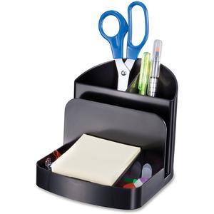 Officemate Deluxe Desk Organizer - 5 Compartment(s) - 5" Height x 5.4" Width x 6.8" DepthDesktop - 30% Recycled - Black - Plastic - 1 Each. Picture 3
