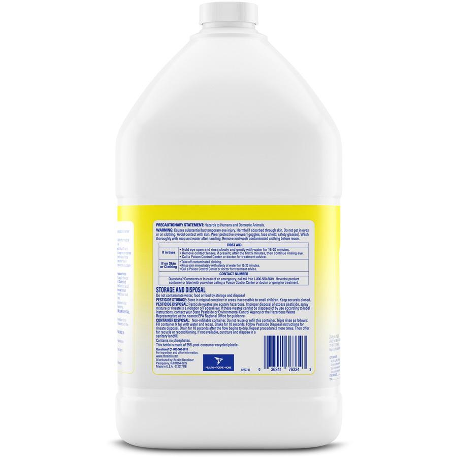 Lysol Deodorizing Cleaner - Concentrate - 128 fl oz (4 quart) - Lemon Scent - 4 / Carton - Disinfectant, Deodorize - Yellow. Picture 5