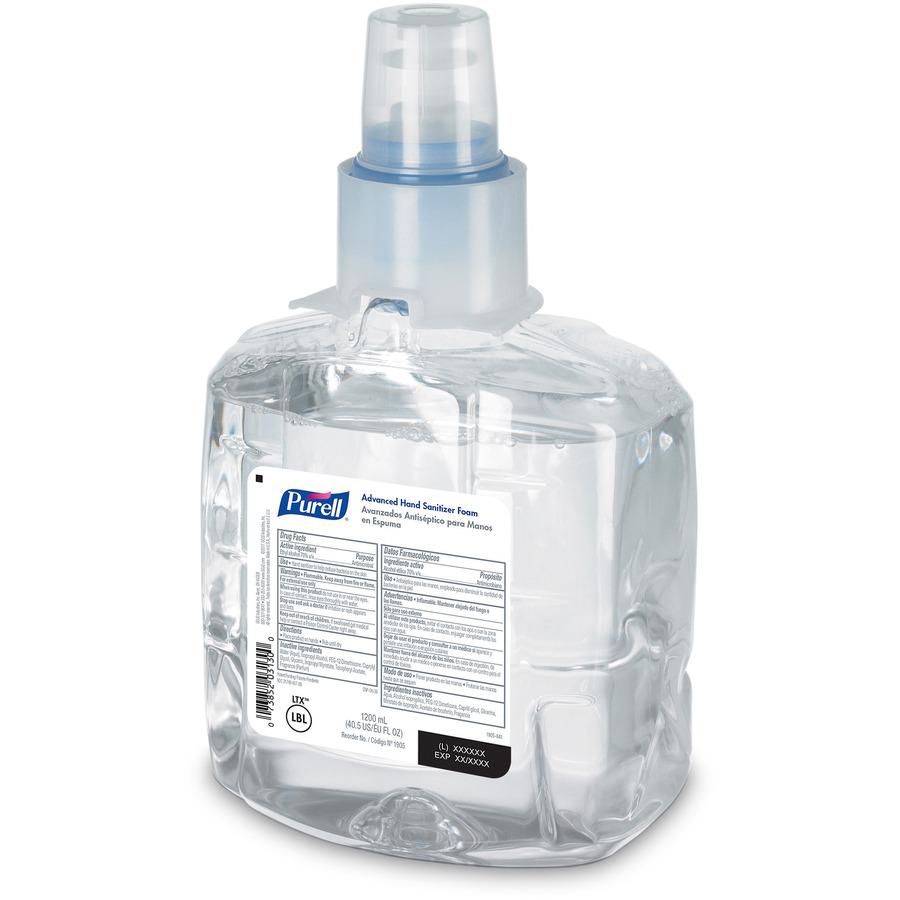 PURELL&reg; Hand Sanitizer Foam Refill - Clean Scent - 40.6 fl oz (1200 mL) - Kill Germs - Skin, Hand - Moisturizing - Clear - Chemical-free - 1 Each. Picture 5
