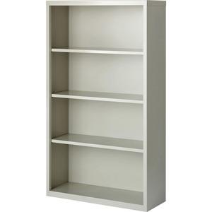 Lorell Fortress Series Bookcase - 34.5" x 13" x 60" - 4 x Shelf(ves) - Light Gray - Powder Coated - Steel - Recycled. Picture 10
