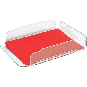 Lorell Single Stacking Letter Tray - Desktop - Durable, Lightweight, Non-skid, Stackable - Acrylic - 1 Each. Picture 9