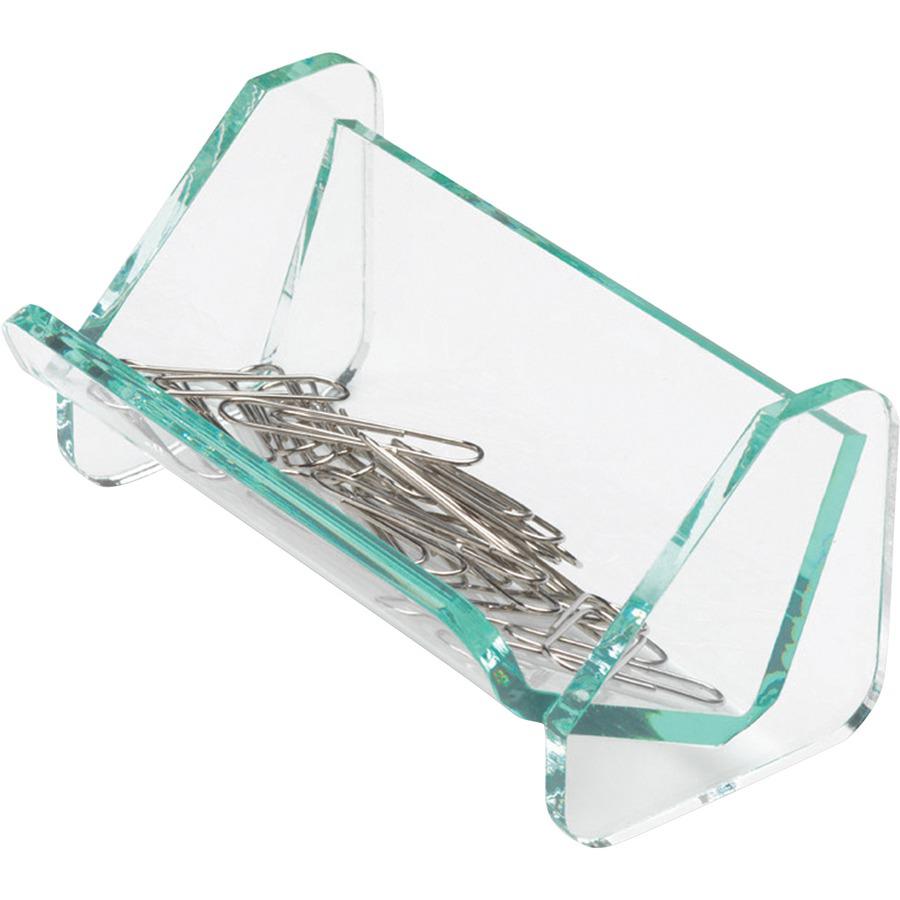 Lorell Acrylic Paper Clip Holder - Acrylic - 1 Each - Green, Transparent. Picture 6