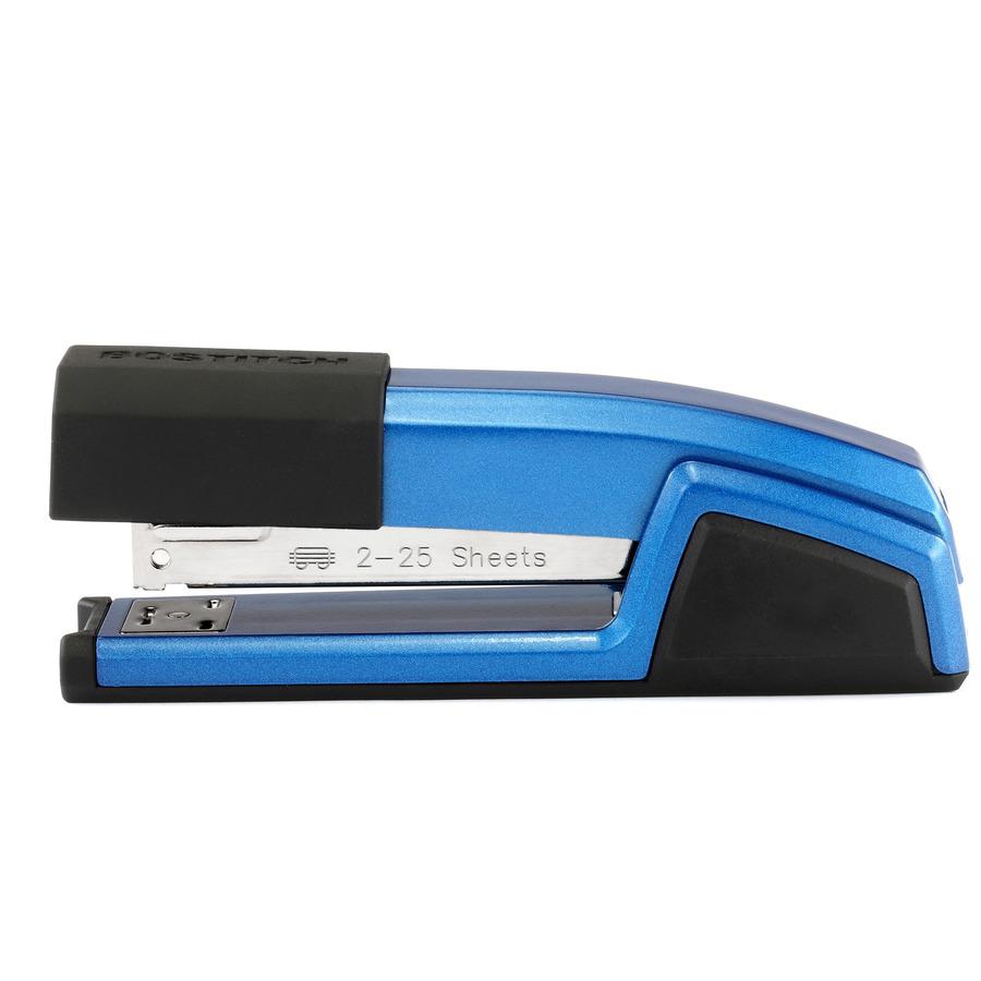 Bostitch Epic Antimicrobial Office Stapler - 25 Sheets Capacity - 210 Staple Capacity - Full Strip - 1 Each - Blue. Picture 4