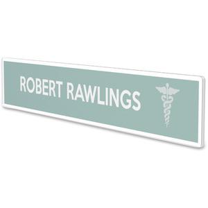 Deflecto Cubicle Nameplate Sign Holder - 1 Each - 8.5" Width x 2" Height - Rectangular Shape - Wall Mountable - Insertable, Magnetic - Plastic - Clear. Picture 9