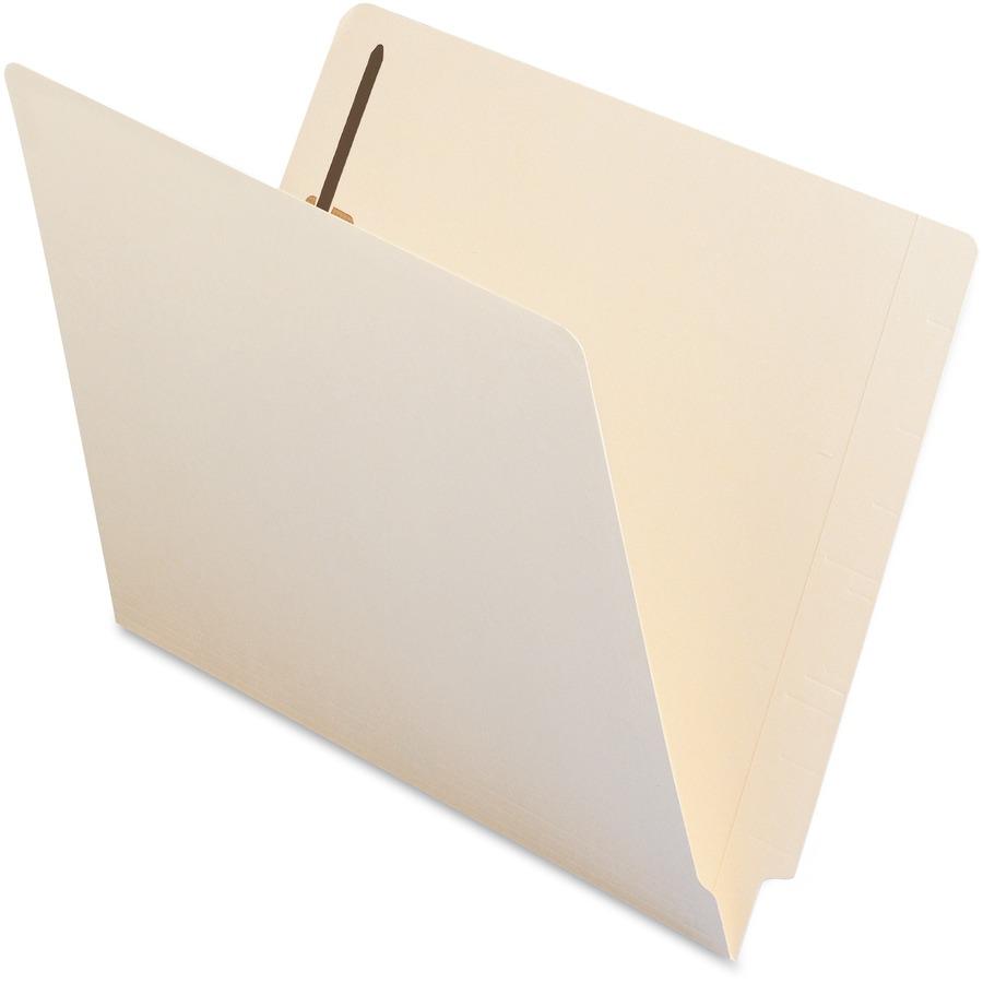 Smead TUFF Straight Tab Cut Letter Recycled End Tab File Folder - 8 1/2" x 11" - 3/4" Expansion - 2 x 2B Fastener(s) - 2" Fastener Capacity for Folder - Poly - Manila - 10% Recycled - 50 / Box. Picture 4