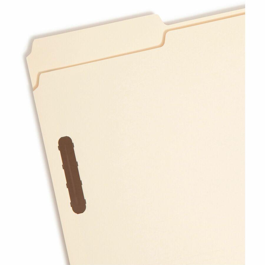 Smead 1/3 Tab Cut Legal Recycled Fastener Folder - 8 1/2" x 14" - 2 x 2K Fastener(s) - Top Tab Location - Assorted Position Tab Position - Manila - 10% Paper Recycled - 50 / Box. Picture 6