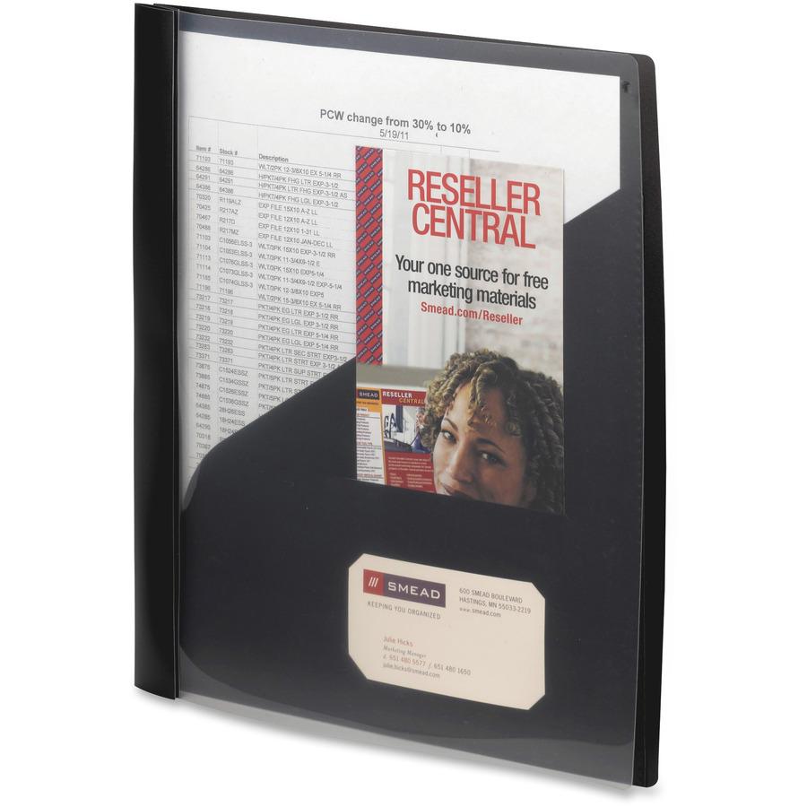 Smead Letter Report Cover - 8 1/2" x 11" - Polypropylene - Black - 5 / Pack. Picture 5