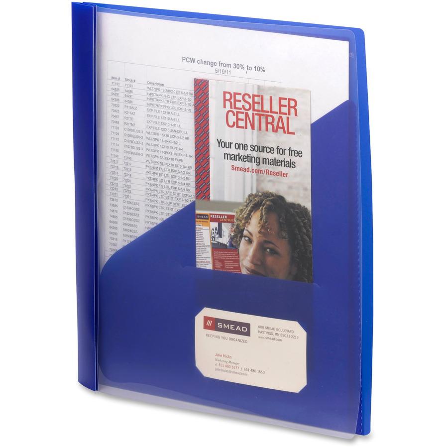 Smead Letter Report Cover - 8 1/2" x 11" - Polypropylene - Blue - 5 / Pack. Picture 4