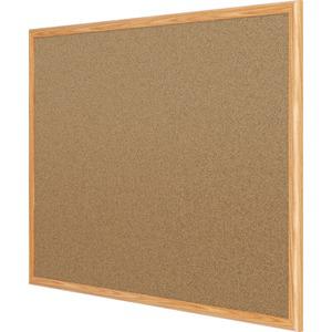 Mead Classic Cork Bulletin Board - 36" Height x 24" Width - Natural Cork Surface - Self-healing - Oak Aluminum Frame - 1 Each. Picture 7