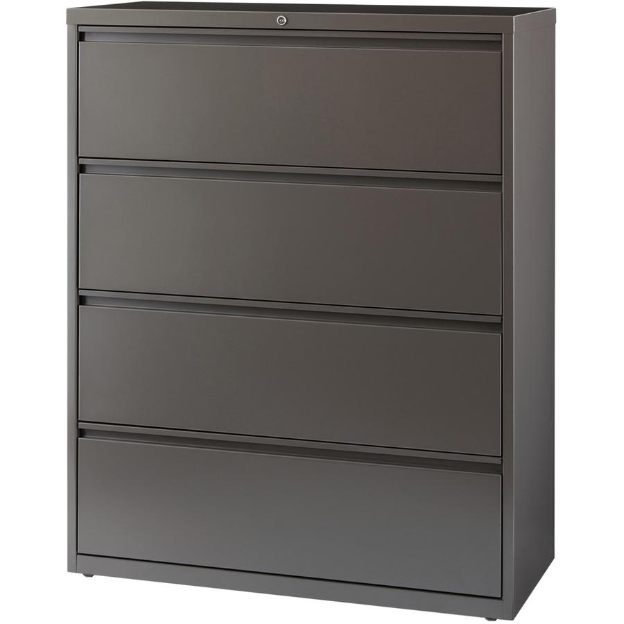 Lorell Fortress Series Lateral File - 42" x 18.6" x 52.5" - 4 x Drawer(s) for File - Letter, Legal, A4 - Lateral - Magnetic Label Holder, Ball Bearing Slide, Ball-bearing Suspension, Adjustable Levele. Picture 4