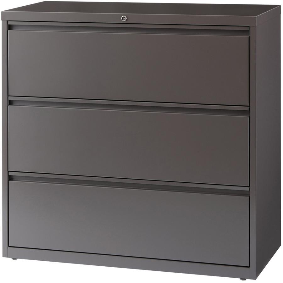 Lorell Fortress Series Lateral File - 42" x 18.6" x 40.3" - 3 x Drawer(s) for File - A4, Legal, Letter - Lateral - Magnetic Label Holder, Locking Drawer, Pull-out Drawer, Ball Bearing Slide, Reinforce. Picture 4