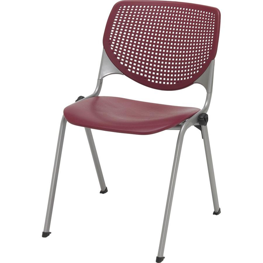 KFI Barstool with Polypropylene Seat and Back - Burgundy Polypropylene Seat - Burgundy Polypropylene Back - Silver Frame - 1 Each. Picture 4