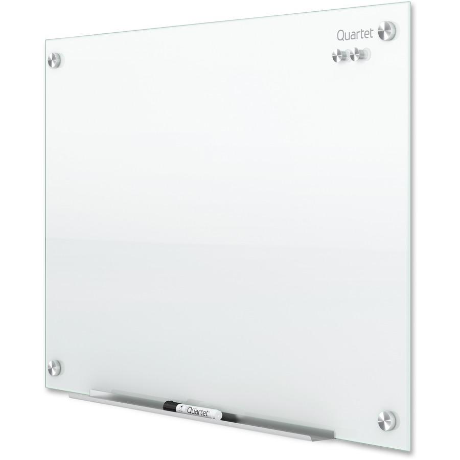 Quartet Infinity Magnetic Glass Dry-Erase Board - 72" (6 ft) Width x 48" (4 ft) Height - White Tempered Glass Surface - White Frame - Horizontal/Vertical - Magnetic - 1 Each. Picture 6