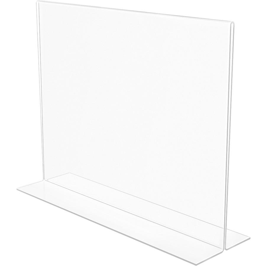 Deflecto Anti-Glare Double-sided Sign Holder - Landscape - 8.7" x 11.1" x 3.3" x - Acrylic - 1 Each - Clear - Anti-glare, Scratch Resistant, Durable, Double-sided, Heavy Duty. Picture 7