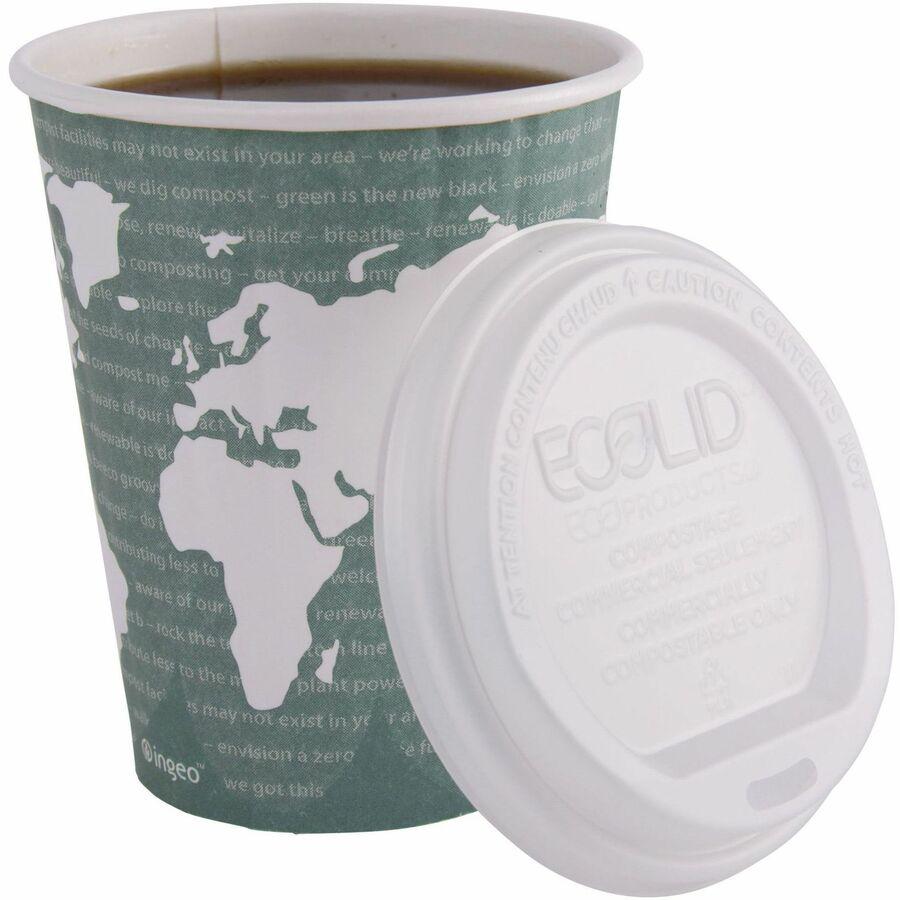 Eco-Products 12 oz World Art Insulated Hot Beverage Cups - 600 / Carton - Green - Hot Drink. Picture 6