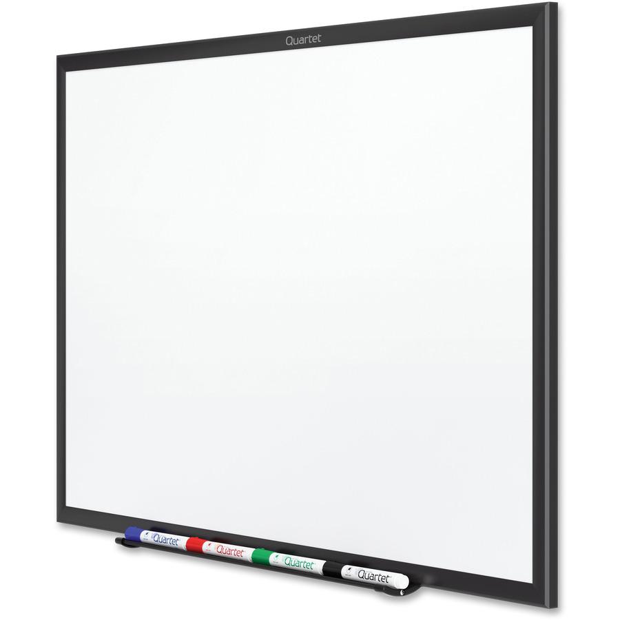 Quartet Classic Total Erase Whiteboard - 48" (4 ft) Width x 36" (3 ft) Height - White Melamine Surface - Black Aluminum Frame - Horizontal/Vertical - 1 Each. Picture 2
