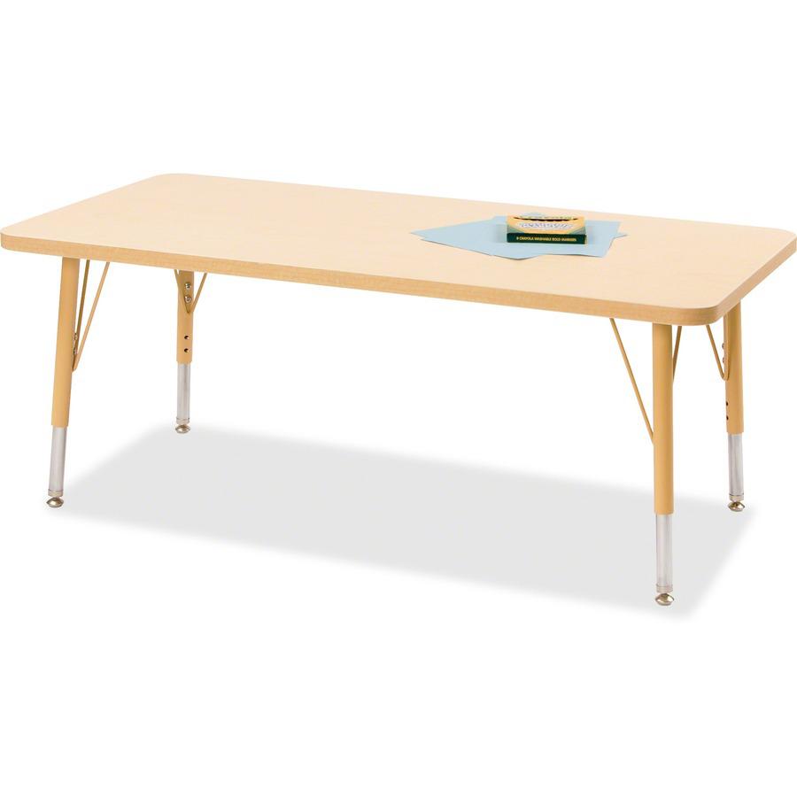 Jonti-Craft Berries Elementary Maple Top/Edge Rectangle Table - Laminated Rectangle, Maple Top - Four Leg Base - 4 Legs - Adjustable Height - 15" to 24" Adjustment - 36" Table Top Length x 24" Table T. Picture 2
