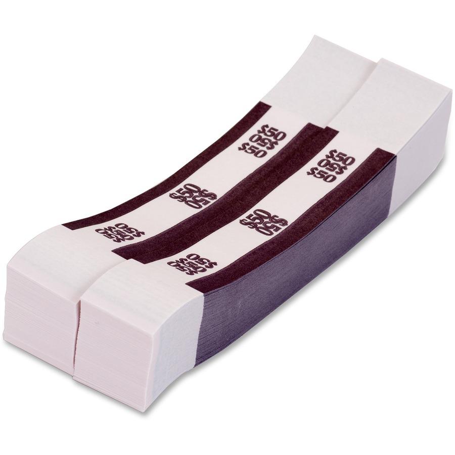 PAP-R Currency Straps - 1.25" Width - Self-sealing, Self-adhesive, Durable - 20 lb Basis Weight - Kraft - White, Violet - 1000 / Pack. Picture 3