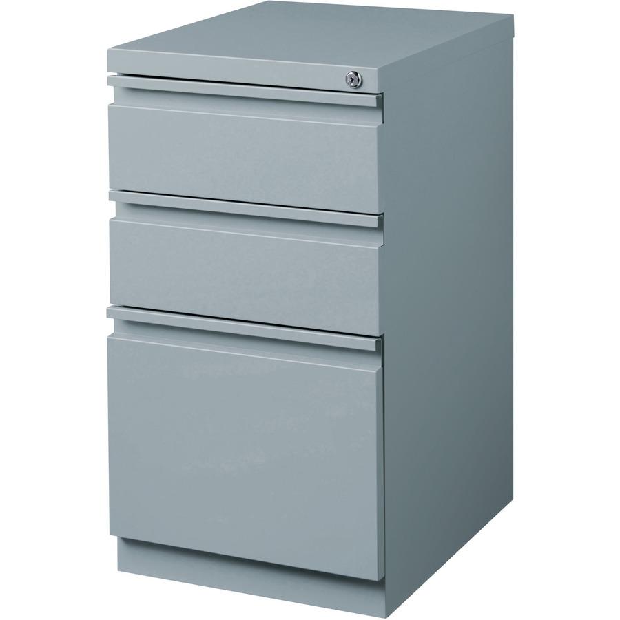Lorell 20" Box/Box/File Mobile File Cabinet with Full-Width Pull - 15" x 19.9" x 27.8" - 3 x Drawer(s) for Box, File - Letter - Ball-bearing Suspension, Drawer Extension, Durable, Recessed Drawer - Gr. Picture 6