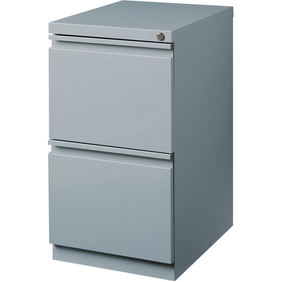 Lorell 20" File/File Mobile File Cabinet with Full-Width Pull - 15" x 19.9" x 27.8" - 2 x Drawer(s) for File - Letter - Vertical - Ball-bearing Suspension, Drawer Extension, Durable, Recessed Drawer -. Picture 6