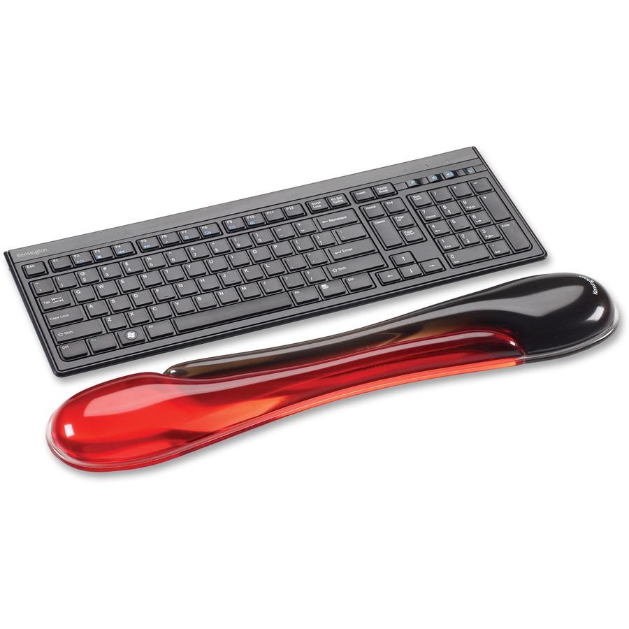 Kensington Duo Gel Wave Keyboard Wrist Rest - 18.88" x 3.50" Dimension - Red, Black - Gel - Slip Resistant - 1 Pack. Picture 6