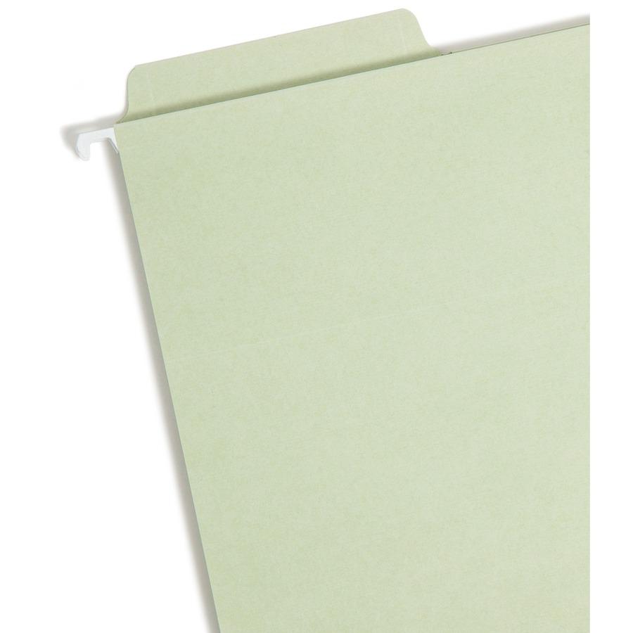 Smead FasTab 1/3 Tab Cut Letter Recycled Fastener Folder - 8 1/2" x 11" - 2 Fastener(s) - Top Tab Location - Assorted Position Tab Position - Moss - 10% Recycled - 18 / Box. Picture 6