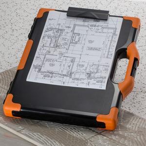 Officemate Carry-All Clipboard Storage Box - Storage for Tablet, Notebook - 8 1/2" , 8 1/2" x 11" , 14" - Black, Orange - 1 Each. Picture 11