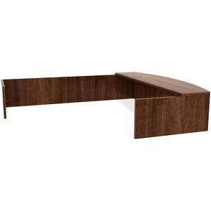 Lorell Reception Desk - 82.8" x 66" x 14.8" , 0.1" Edge - Material: Metal, Polyvinyl Chloride (PVC) Edge - Finish: Walnut Laminate. Picture 3