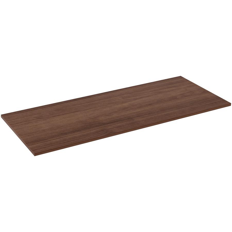 Lorell Utility Table Top - Walnut Rectangle, Laminated Top - 72" Table Top Width x 30" Table Top Depth x 1" Table Top Thickness - Assembly Required. Picture 7