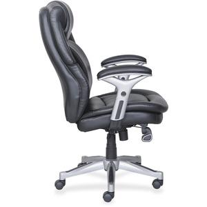 Lorell Wellness by Design Executive Chair - 5-star Base - Black - Bonded Leather - 1 Each. Picture 4