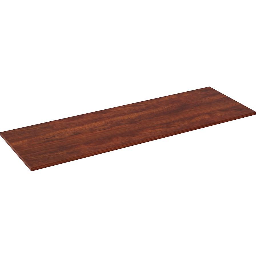 Lorell Utility Table Top - Cherry Rectangle, Laminated Top - 72" Table Top Width x 24" Table Top Depth x 1" Table Top Thickness - Assembly Required. Picture 2