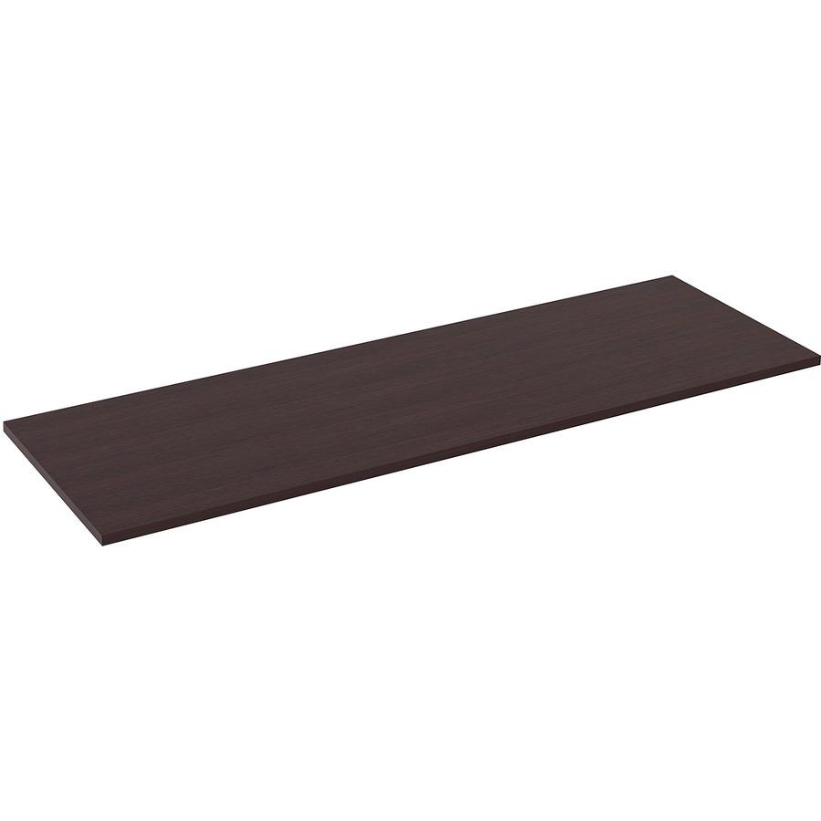 Lorell Utility Table Top - Espresso Rectangle, Laminated Top - 72" Table Top Width x 24" Table Top Depth x 1" Table Top Thickness - Assembly Required. Picture 2