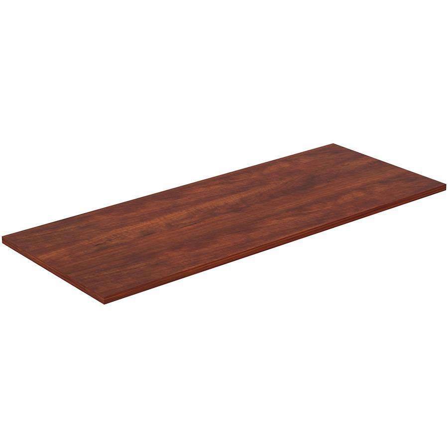 Lorell Utility Table Top - Cherry Rectangle, Laminated Top - 60" Table Top Width x 24" Table Top Depth x 1" Table Top Thickness - Assembly Required. Picture 6