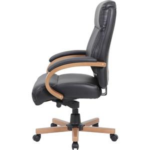 Lorell Executive Chair - Black Leather Seat - Black Leather Back - 1 Each. Picture 11
