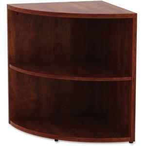 Lorell Essentials Series Desk End Corner Bookcase - 29.5" Height x 23.6" Width x 23.6" DepthFloor - Cherry - Laminate, Polyvinyl Chloride (PVC) - 1 Each. Picture 7