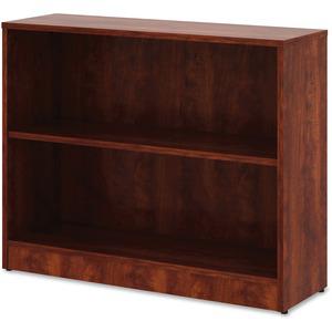 Lorell Laminate Bookcase - 2 Shelf(ves) - 29.5" Height x 36" Width x 12" Depth - Sturdy, Adjustable Feet, Adjustable Shelf - Thermofused Laminate (TFL) - Cherry - Laminate - 1 Each. Picture 3
