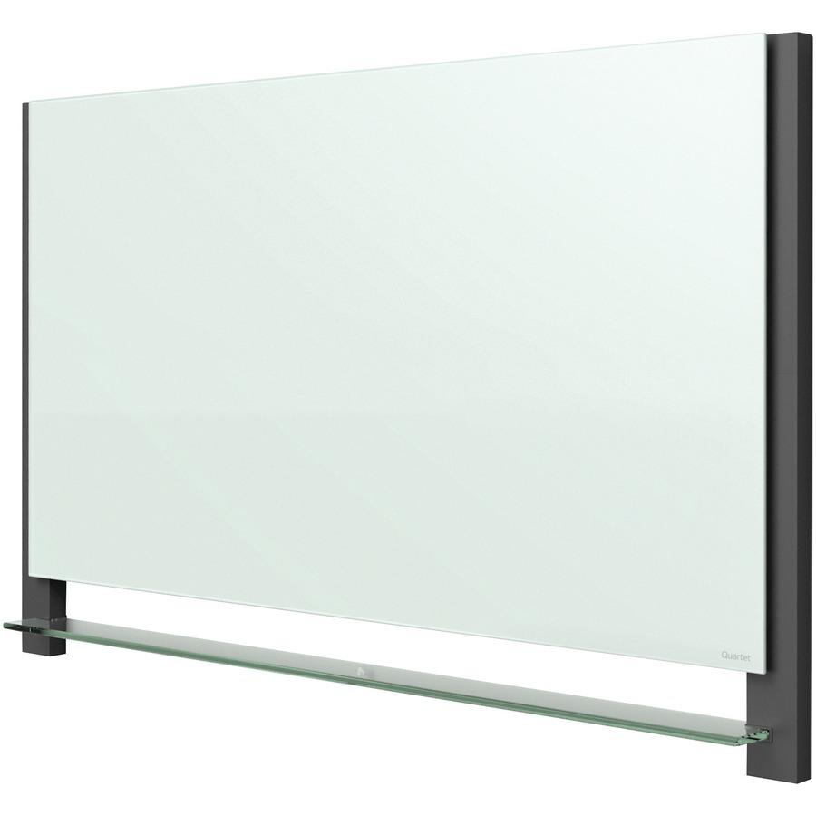 Quartet Evoque Magnetic Dry-Erase Board - 50" (4.2 ft) Width x 28" (2.3 ft) Height - White Tempered Glass Surface - Black Aluminum Frame - Rectangle - Horizontal/Vertical - Mount - 1 Each. Picture 7