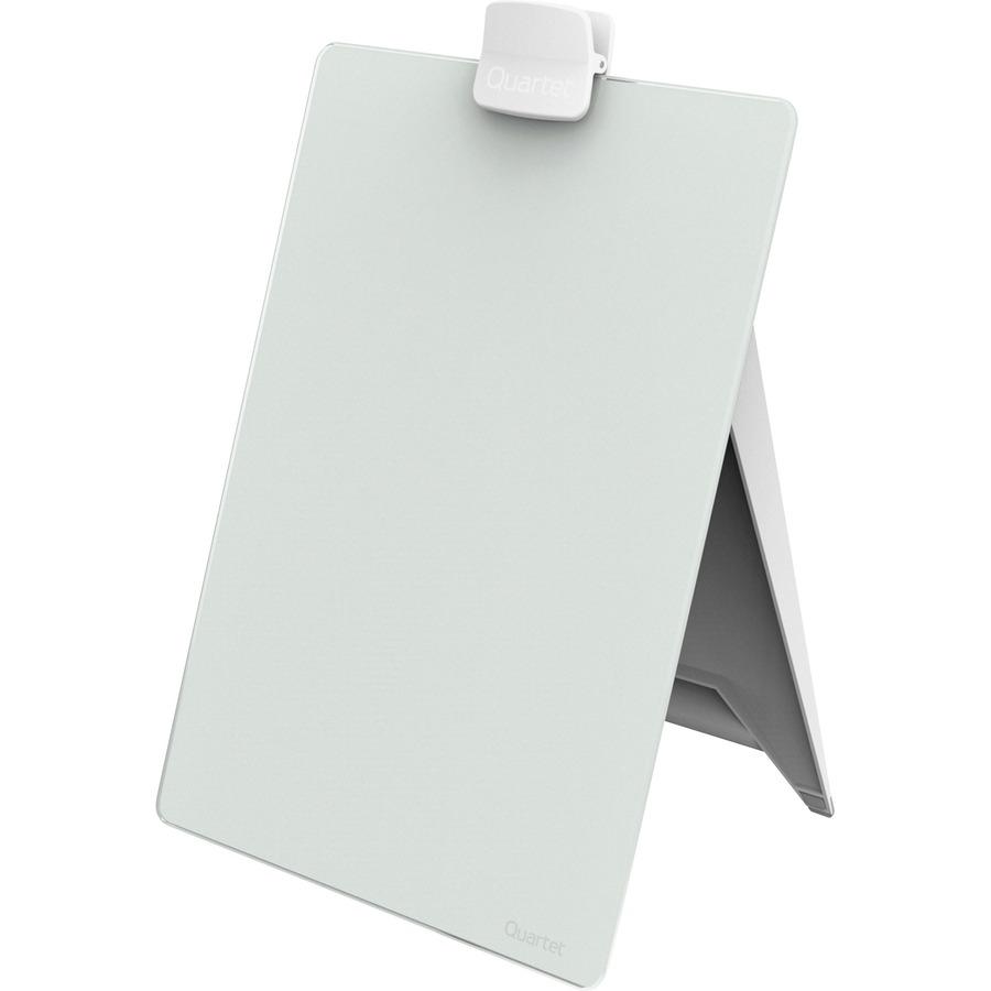 Quartet Glass Dry-Erase Desktop Easel - 9" (0.8 ft) Width x 11" (0.9 ft) Height - White Glass Surface - Rectangle - Horizontal/Vertical - Magnetic - 1 Each. Picture 6