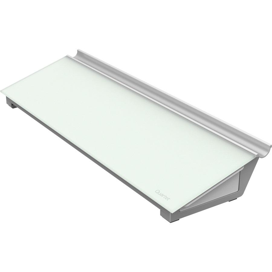Quartet Glass Dry-Erase Desktop Computer Pad - 18" (1.5 ft) Width x 6" (0.5 ft) Height - White Glass Surface - Rectangle - Horizontal - 1 Each. Picture 4