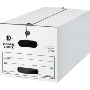 Business Source Medium Duty Letter Size Storage Box - Internal Dimensions: 12" Width x 24" Depth x 10" Height - External Dimensions: 12.3" Width x 24.1" Depth x 10.8" Height - Media Size Supported: Le. Picture 5