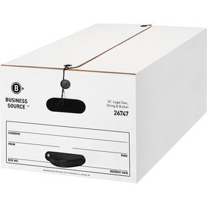 Business Source Medium Duty Legal Size Storage Box - Internal Dimensions: 15" Width x 24" Depth x 10" Height - External Dimensions: 15.3" Width x 24.1" Depth x 10.8" Height - Media Size Supported: Leg. Picture 4