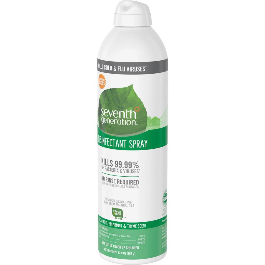 Seventh Generation Disinfectant Cleaner - Spray - 13.9 fl oz (0.4 quart) - Eucalyptus Spearmint & Thyme Scent - 1 Each - Clear. Picture 3