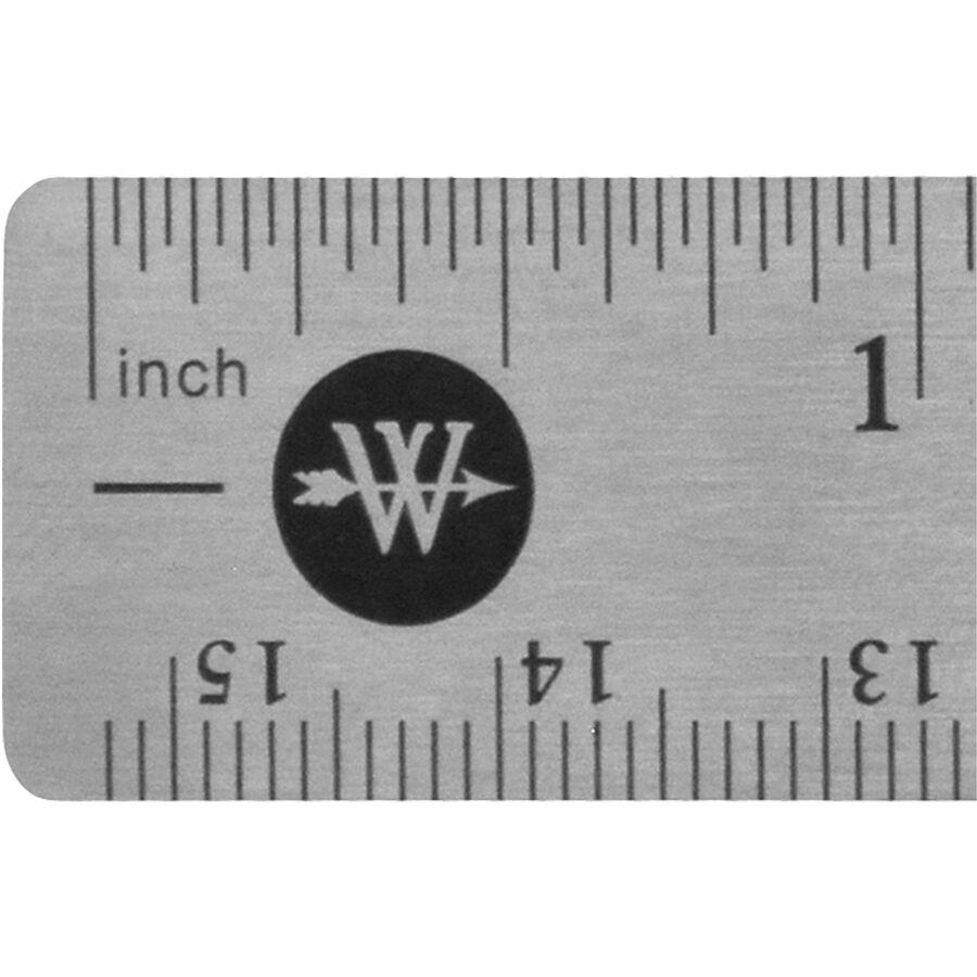 Westcott 6" Stainless Steel Rulers - 6" Length 0.8" Width - 1/16, 1/32 Graduations - Metric, Imperial Measuring System - Stainless Steel - 12 / Box - Stainless Steel. Picture 6