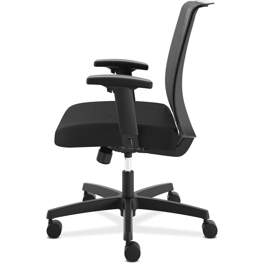 HON Convergence Chair - Black Fabric Seat - Black Mesh Back - Black Frame - 5-star Base - Black. Picture 2